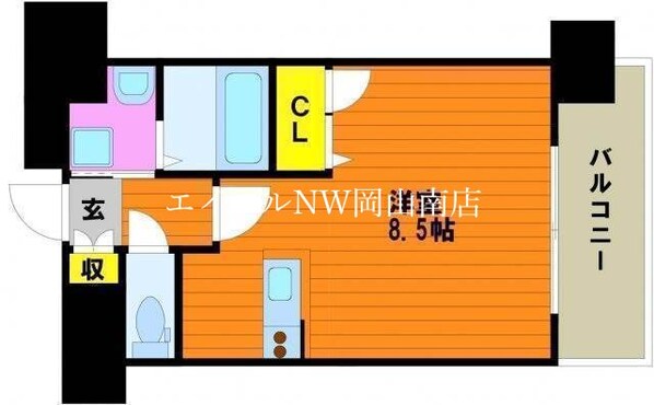 岡山駅 徒歩15分 6階の物件間取画像